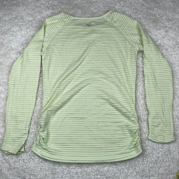 Carve Designs Yellow Stripe Ruched Long Sleeve Shirt - Picture 2 of 8